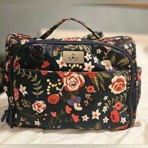 Ju-Ju-Be Navy Blue and Red Midnight Posy Floral Baby Bag